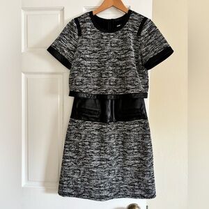 Karl Lagerfeld Pleather and Fabric zip back dress